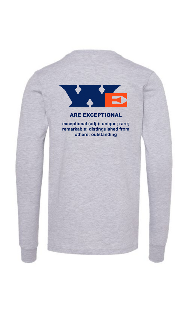 'We Are Exceptional'  Youth Long Sleeve Tee - Athletic Heather and White Available