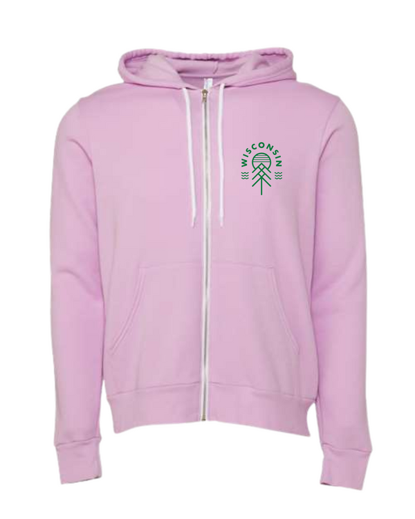 Wisconsin Native Fleece-Lined Zip Up Lilac