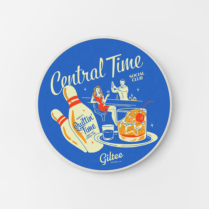 Central Time Bowling Souvenir Coasters - 4 pack