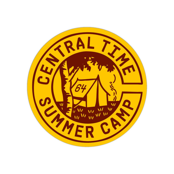 Central Time Summer Camp Badge Sticker