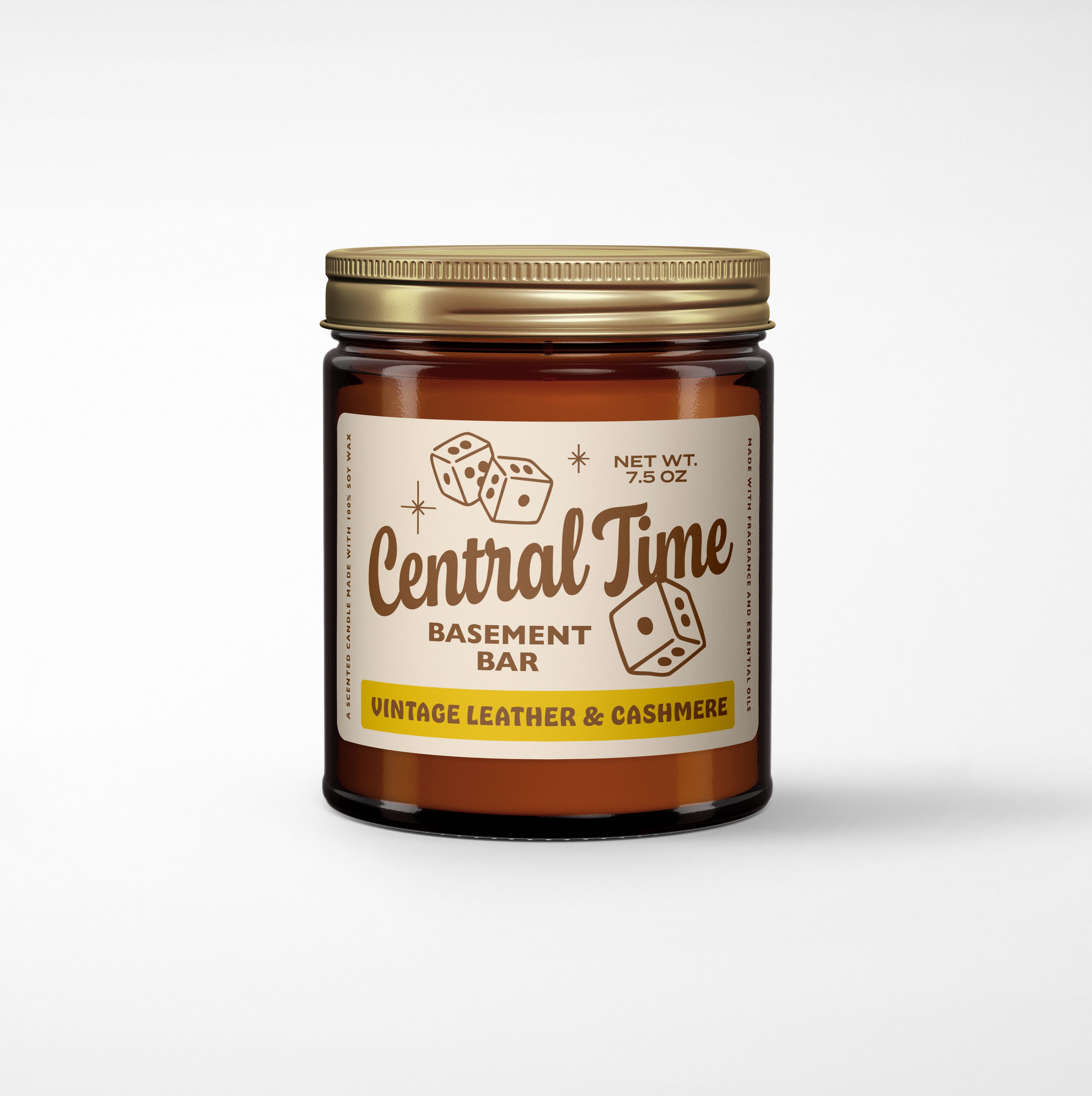 Central Time Basement Bar Soy Candle - 8oz Amber Jar
