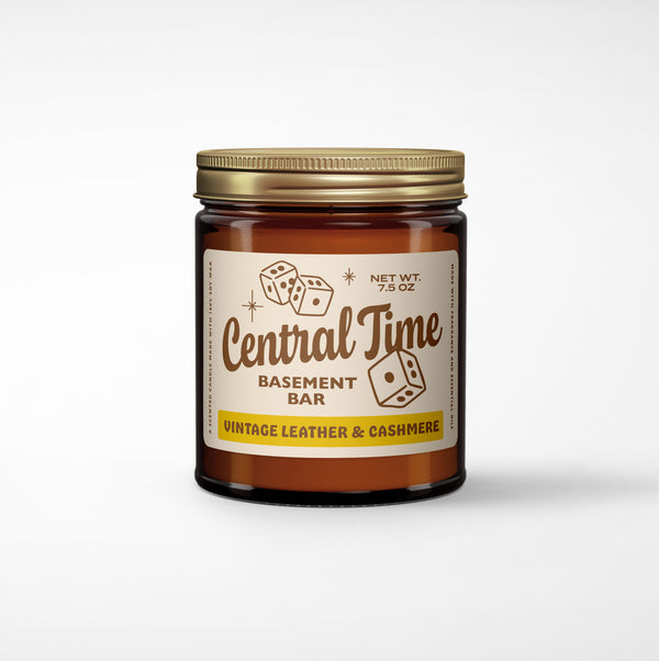 Central Time Basement Bar Soy Candle - 8oz Amber Jar