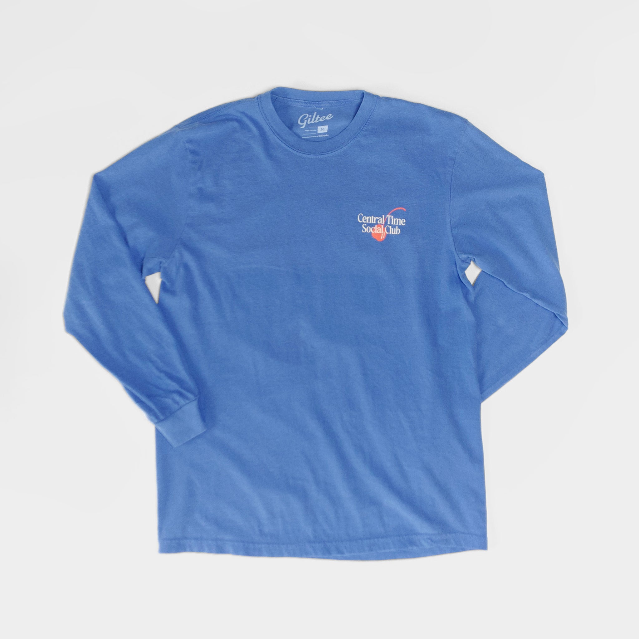 The Bowling Souvenir Heavyweight Long Sleeve Tee - Washed Blue