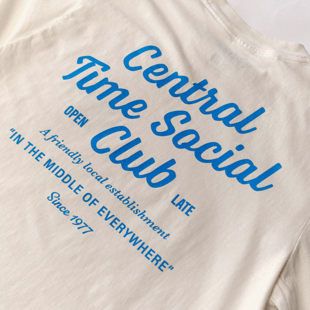 Central Time Script Heavyweight Long Sleeve Tee - Vintage Linen