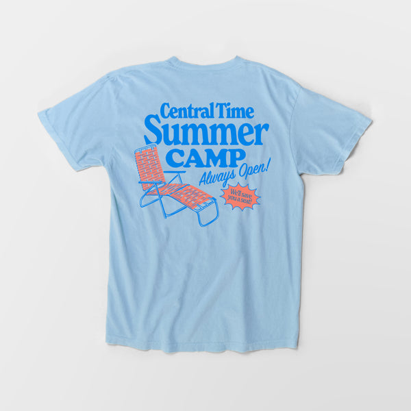 Central Time Summer Camp Heavyweight Tee - Washed Sky Blue