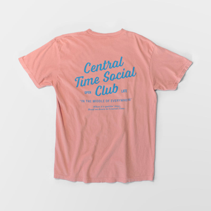 Central Time Social Club Heavyweight Short Sleeve Tee - Vintage Apricot
