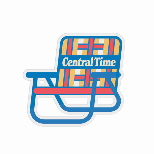 Central Time Lawn Chair Sticker