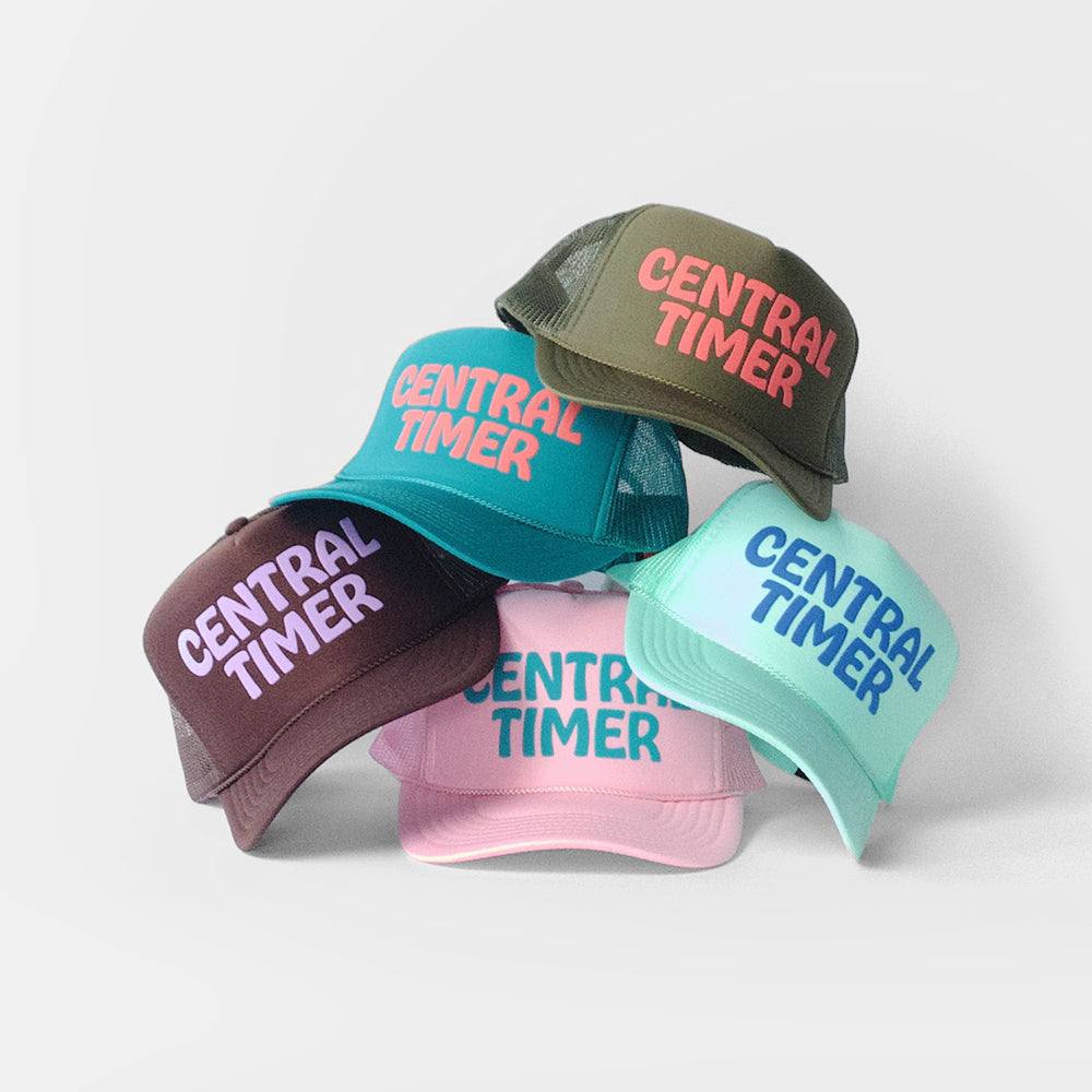 Central Timer Puff Print Foam Trucker - multiple colors available