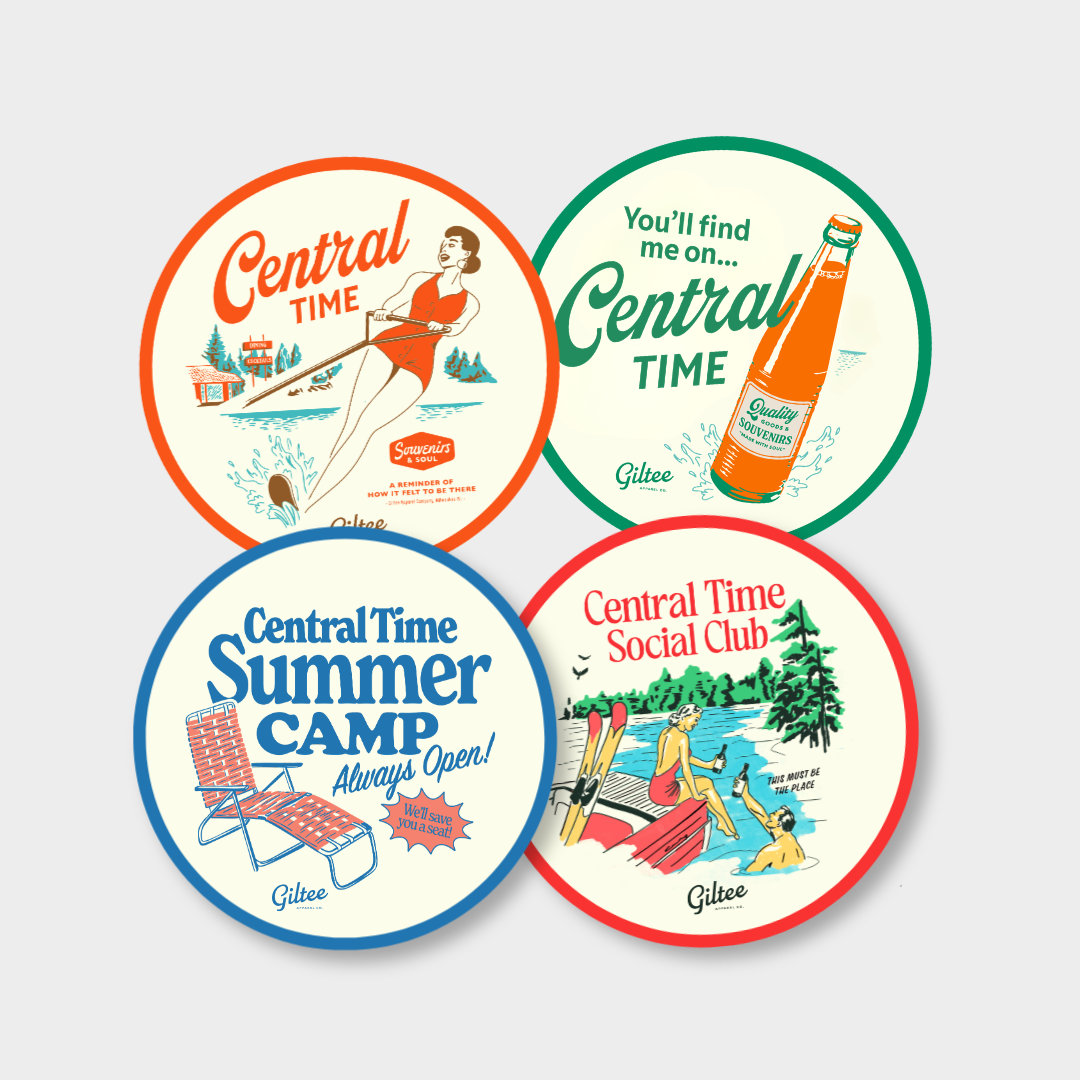 Central Time Summer Coaster Set - 4 pack