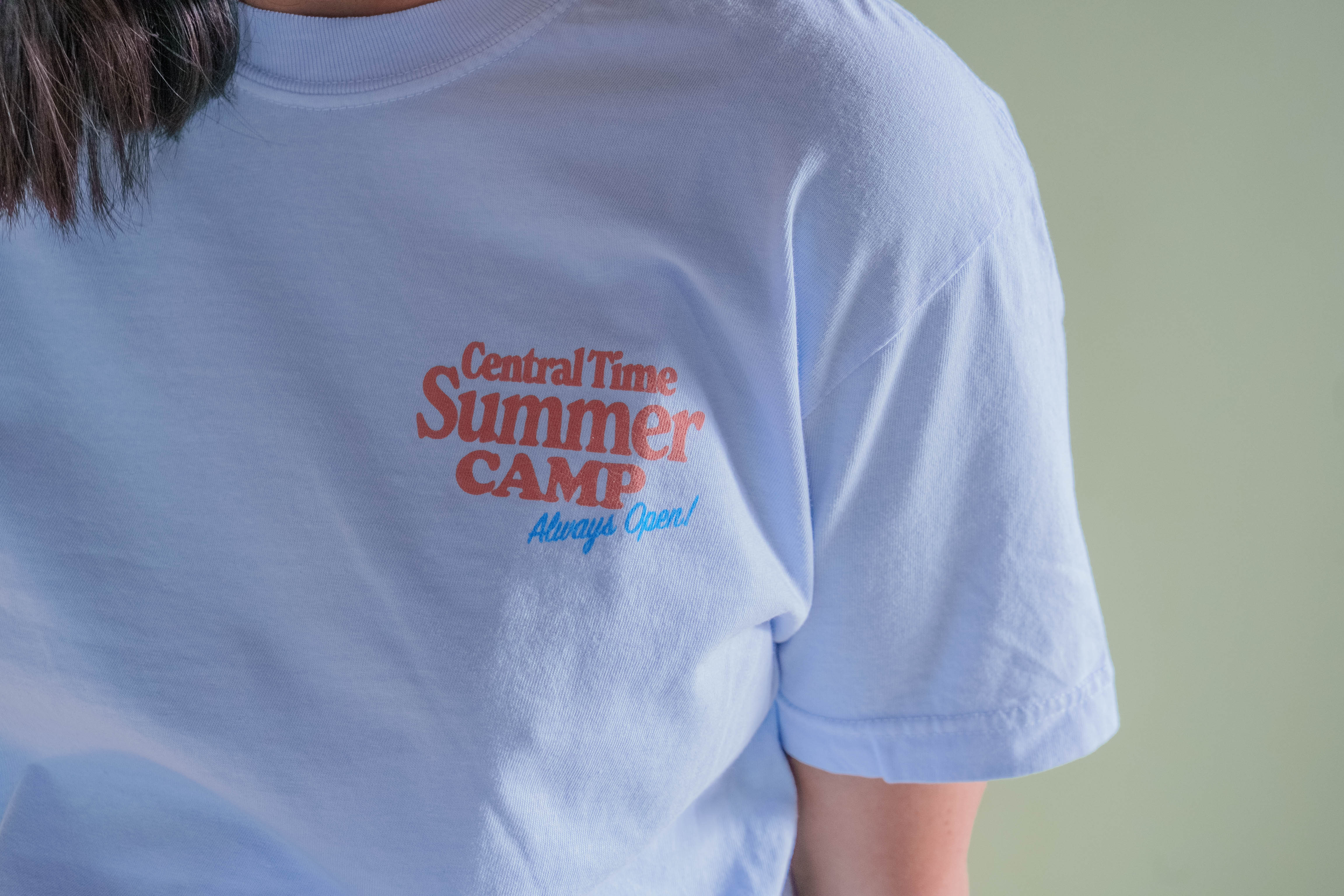 Central Time Summer Camp Heavyweight Tee - Washed Sky Blue