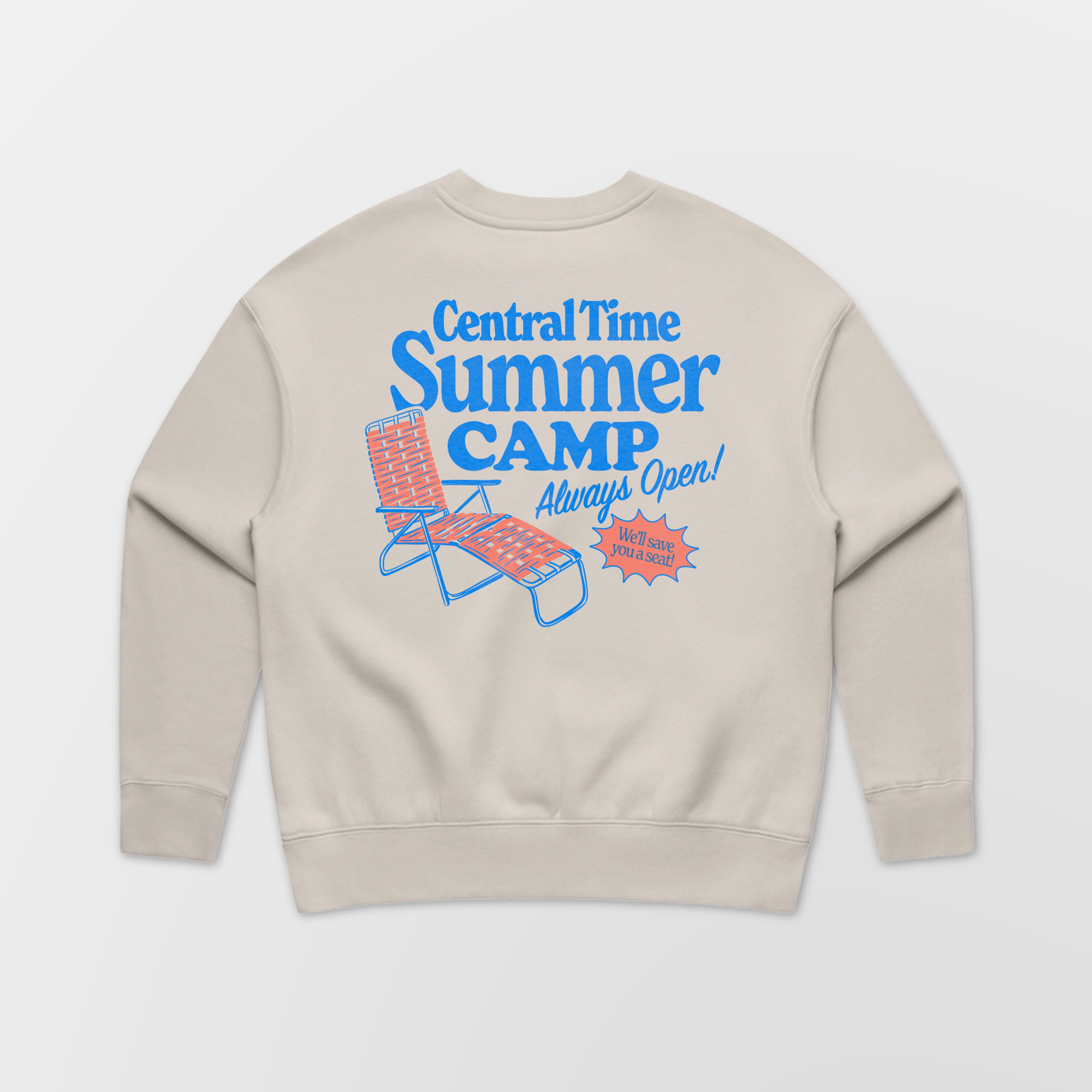 Giltee Central Time Summer Camp Ivory Crewneck Ecomm Back