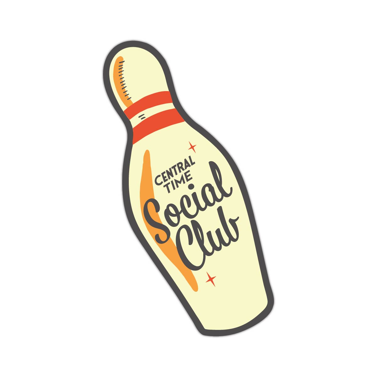 Ctsc Sticker Central Time Social Club Bowling Pin Sticker | Giltee Apparel Company