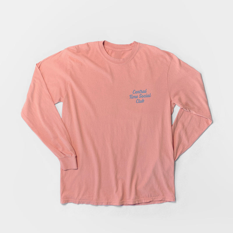 Central Time Social Club Heavyweight Long Sleeve Tee - Vintage Apricot