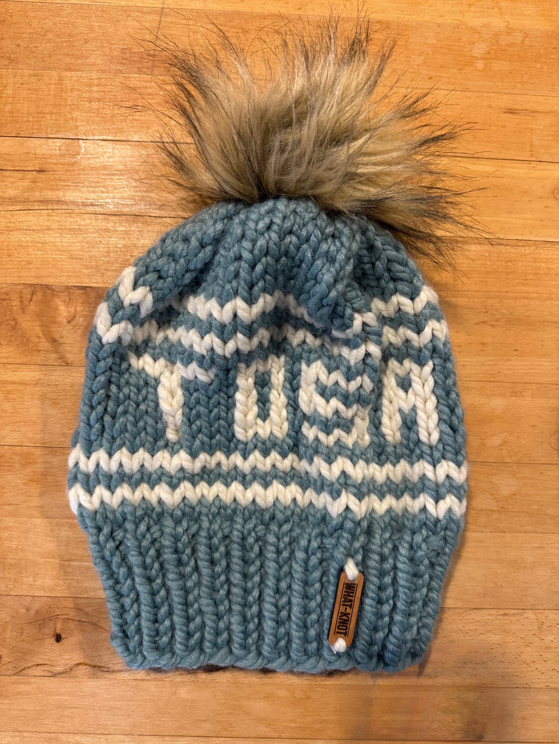 Tosa Knitted Hat with Fur Pom - assorted colors