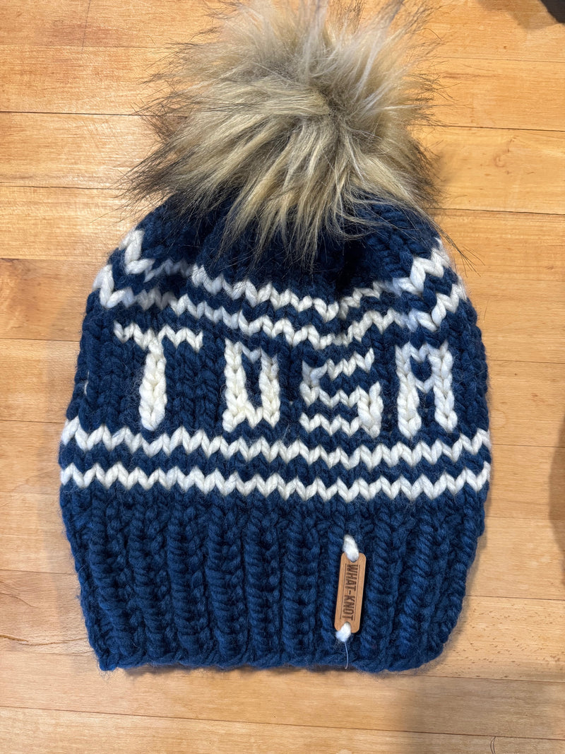 Tosa Knitted Hat with Fur Pom - assorted colors
