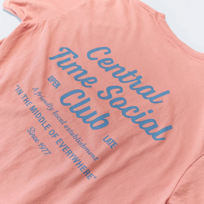 Central Time Social Club Heavyweight Short Sleeve Tee - Vintage Apricot