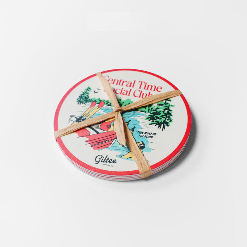 Central Time Lake Souvenir Coasters - 4 pack