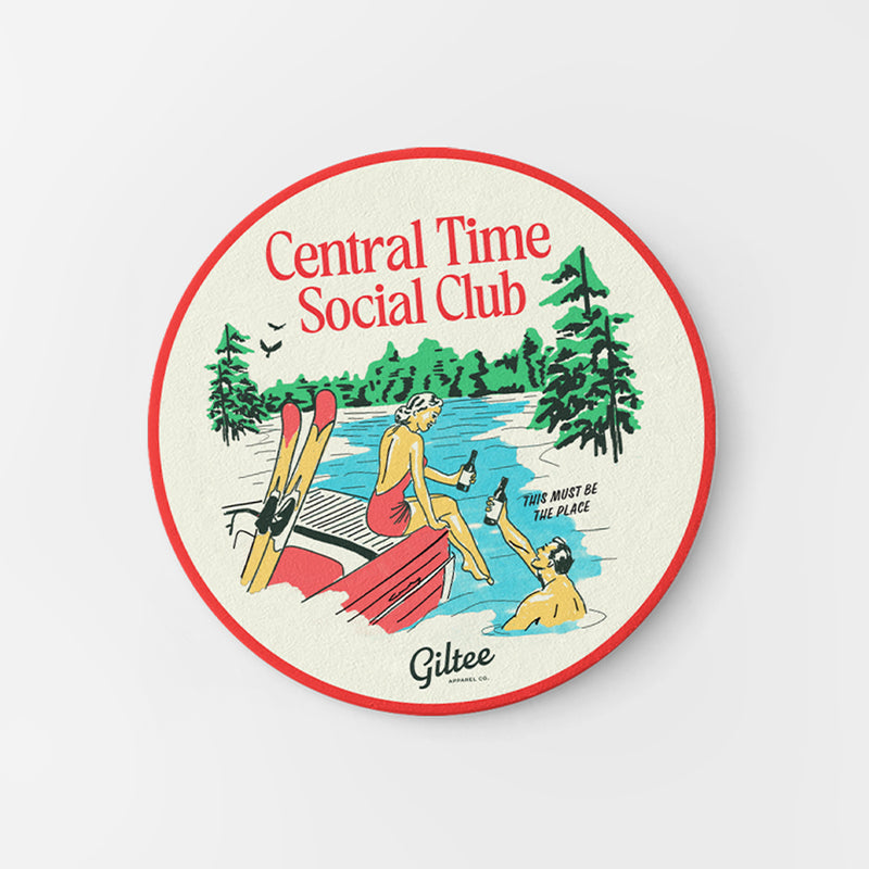 Central Time Lake Souvenir Coasters - 4 pack