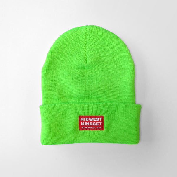 Midwest Mindset Knit Beanie - Electric Green
