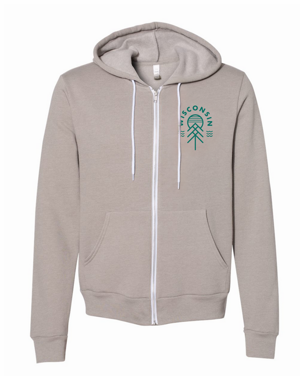 Wisconsin Native Fleece-Lined Zip Up Heather Moonstone