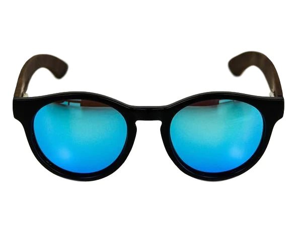 Black Walnut Round Sunglasses - GILTEE