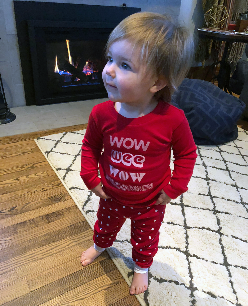Wow Wee Wow Wisconsin Infant & Toddler Pajamas - Red & White - GILTEE