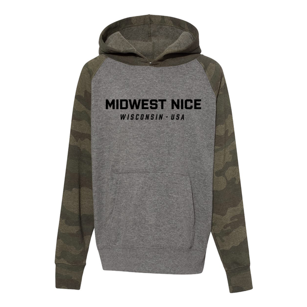 Midwest Nice Toddler & Youth Hoodie - Camo - GILTEE