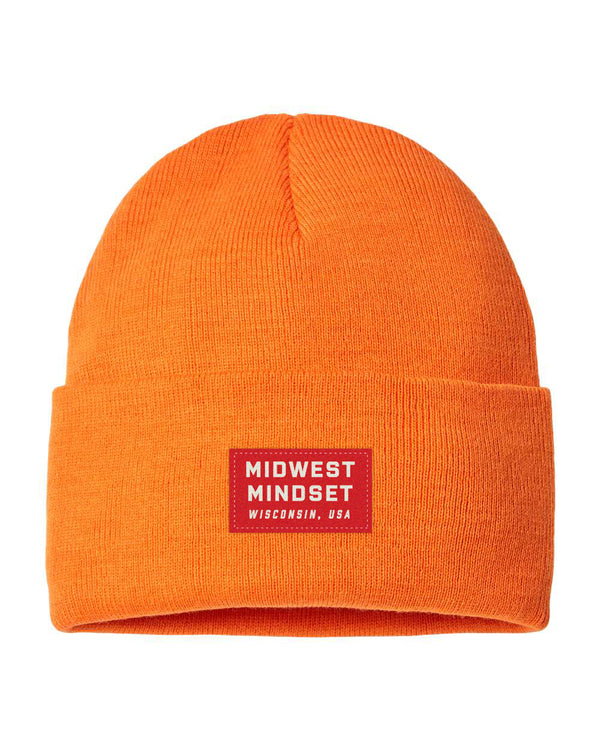 Midwest Mindset Eco Knit Beanie - Blaze Orange - GILTEE