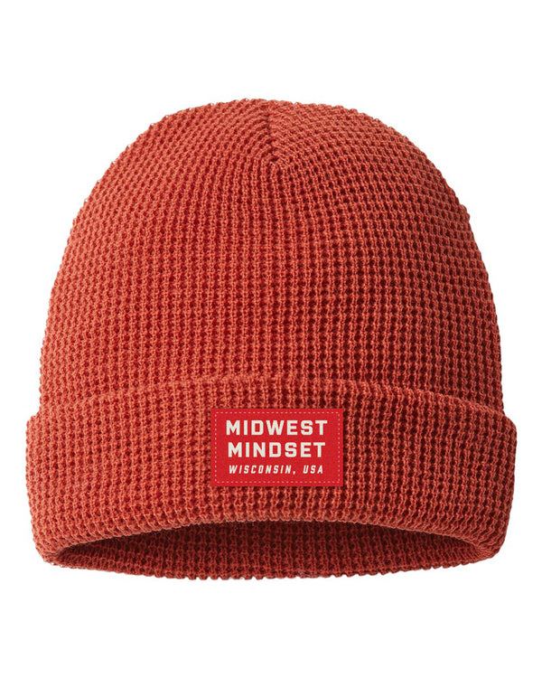 Midwest Mindset Waffle Knit Beanie - Rust - GILTEE