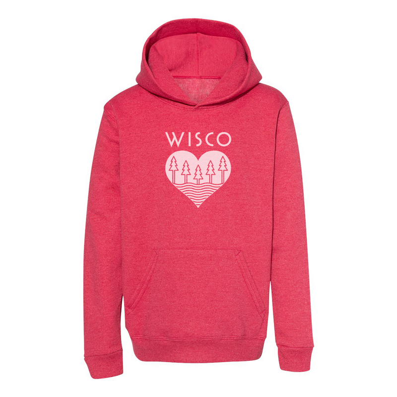The Wisco Roots Red Youth Hoodie - GILTEE