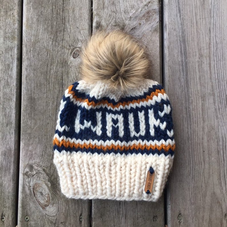 Milwaukee Knitted Hat with Fur Pom - Ivory - GILTEE